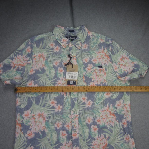 Chubbies Shirt Mens Medium Floral Resort Wear Friday Short Sleeve Button Up - Picture 11 of 15
